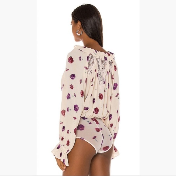 NWOT Free People Poppy Printed Bodysuit - Picture 4 of 13